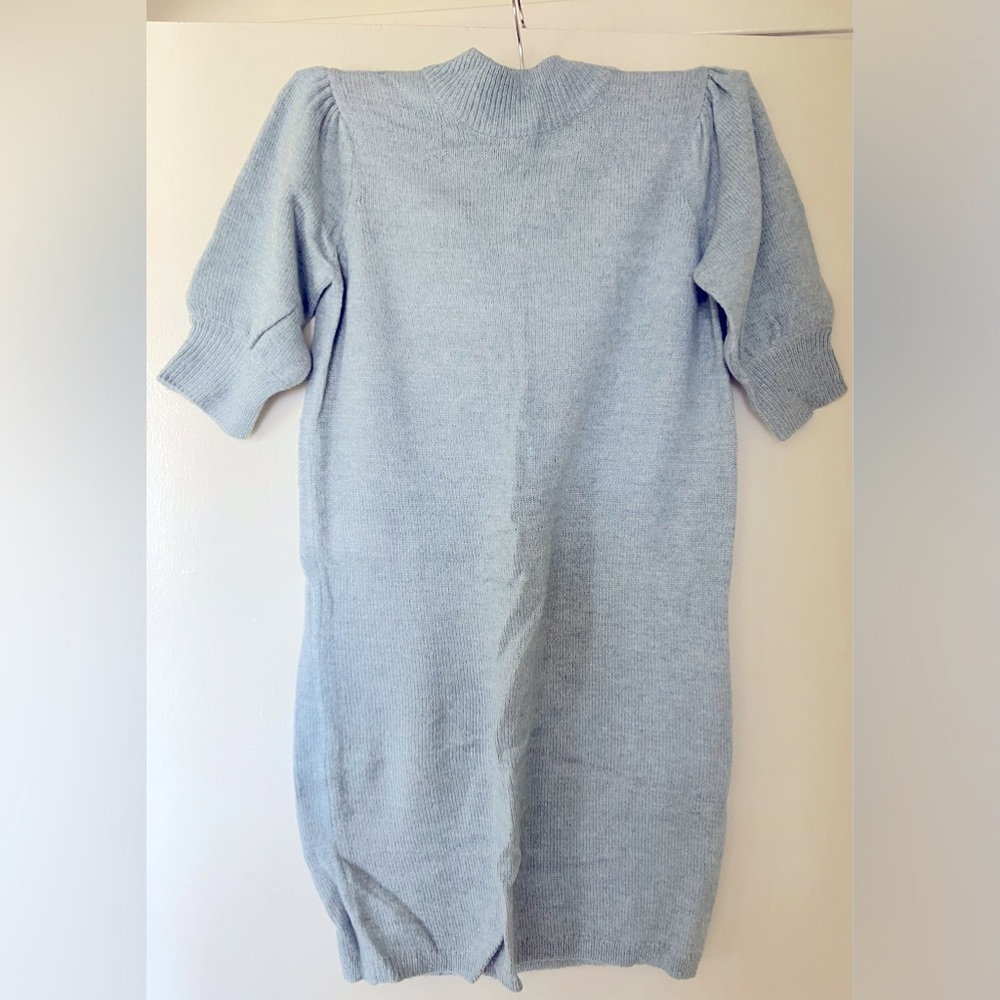 JACQUELINE de Yong Mini Sweater Dress in powder blue